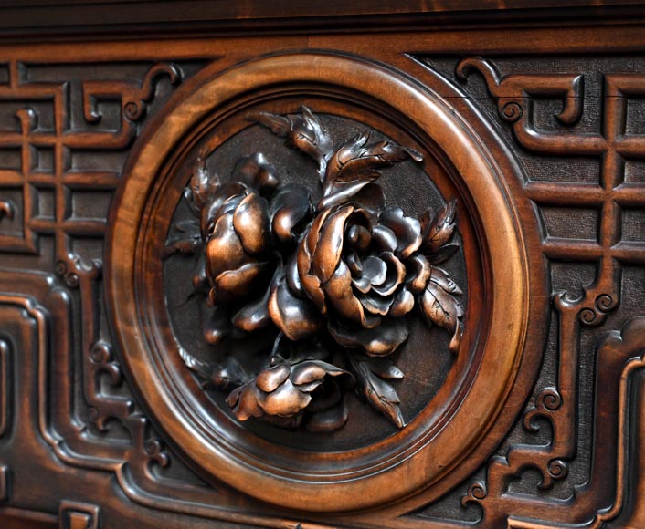 Gabriel VIARDOT – Japonist carved wooden fireplace, circa 1880 Gabriel VIARDOT – Japonist carved wooden fireplace, circa 1880-7