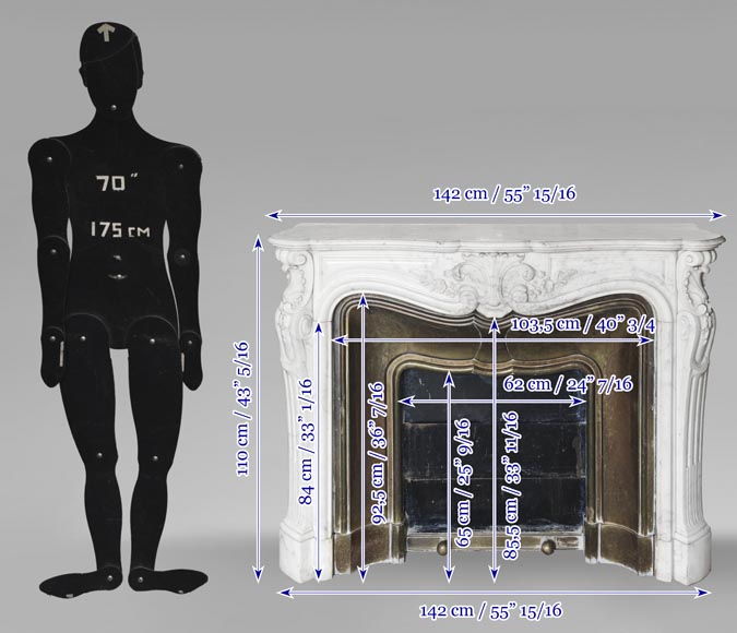 Louis XV style fireplace decorated with a palmette Louis XV style fireplace decorated with a palmette-13