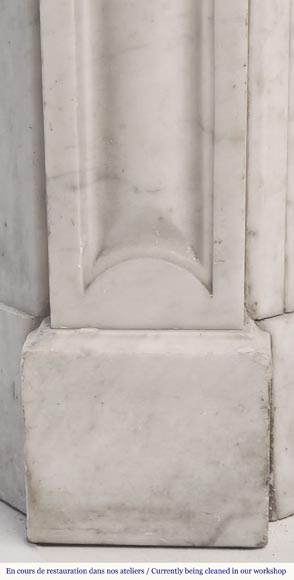 Louis XV style fireplace, Pompadour model, in Carrara marble Louis XV style fireplace, Pompadour model, in Carrara marble-4