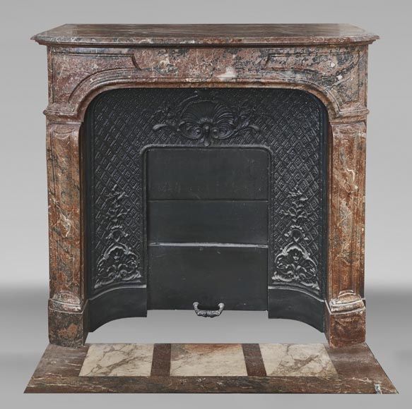 Regency style fireplace in red marble Regency style fireplace in red marble-0