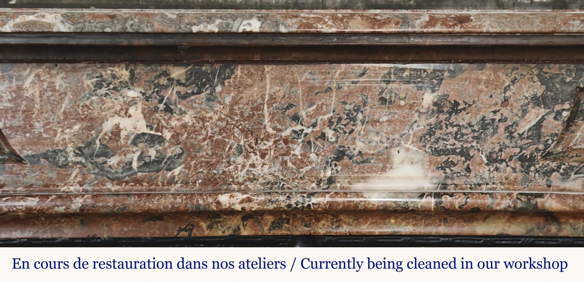 Regency style fireplace in red marble Regency style fireplace in red marble-1