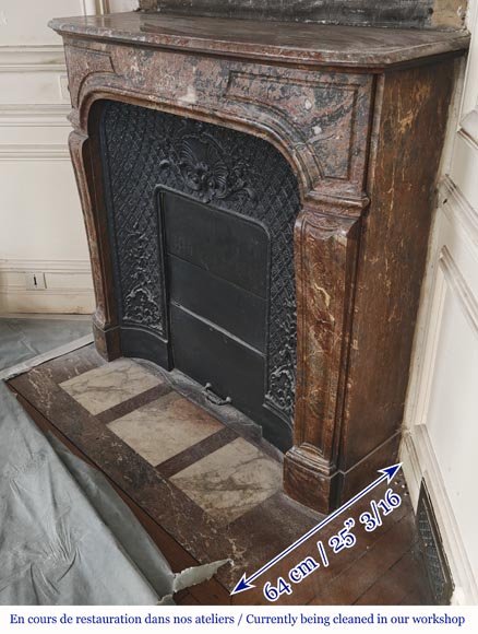 Regency style fireplace in red marble Regency style fireplace in red marble-4