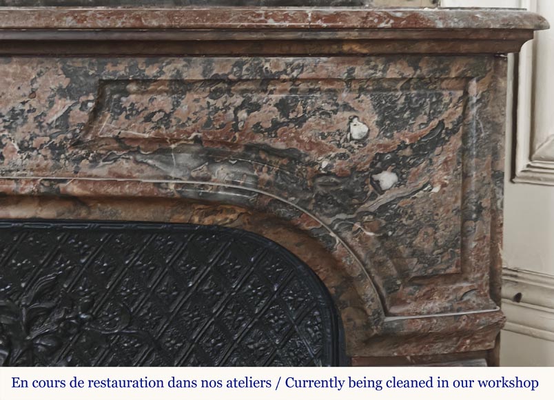 Regency style fireplace in red marble Regency style fireplace in red marble-5