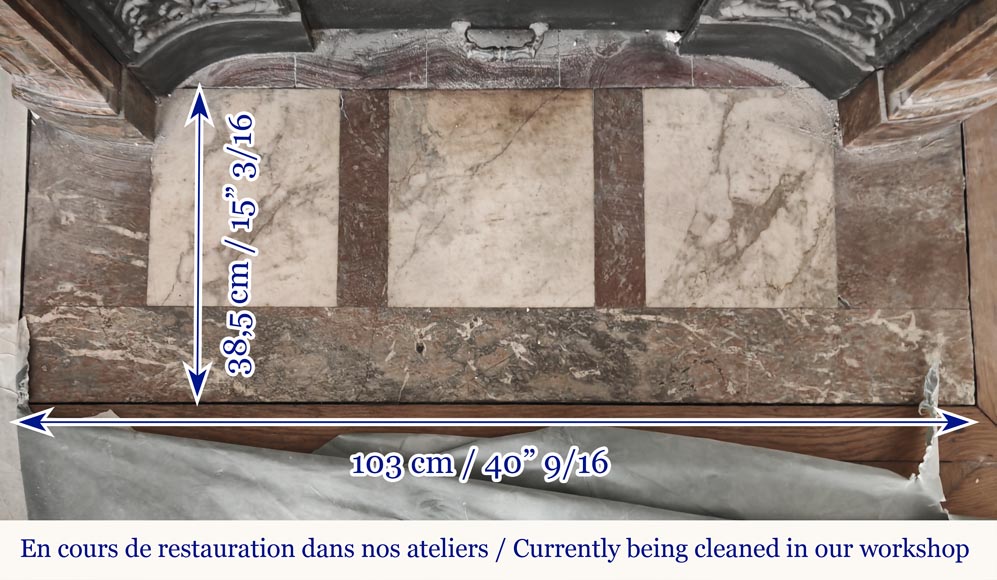 Regency style fireplace in red marble Regency style fireplace in red marble-7