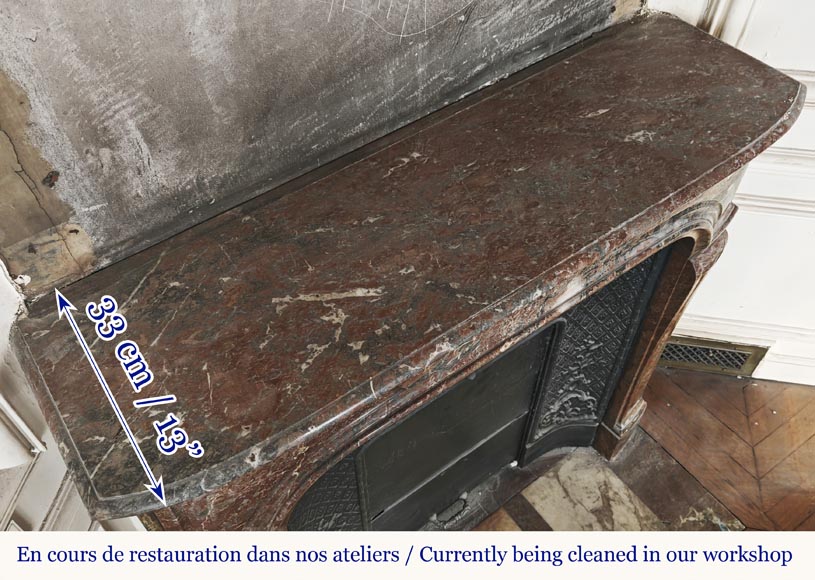 Regency style fireplace in red marble Regency style fireplace in red marble-8