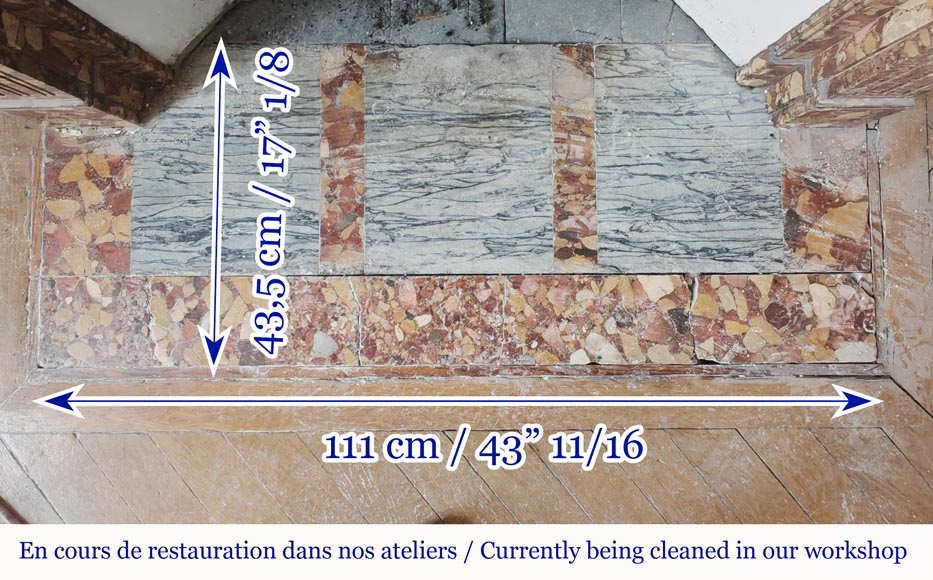 Louis XVI style fluted fireplace, in red Breccia d'Alep marble Louis XVI style fluted fireplace, in red Breccia d'Alep marble-6