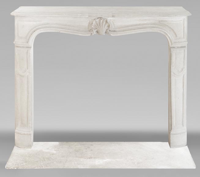 Louis XV style stone fireplace, decorated with a shell Louis XV style stone fireplace, decorated with a shell-0