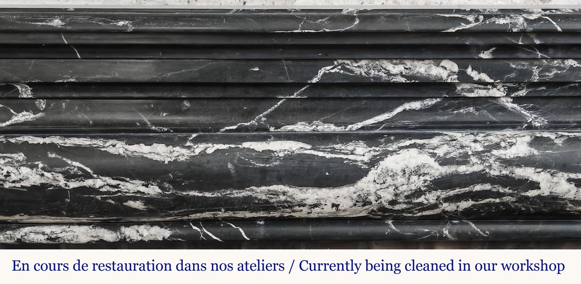 Louis XIV style fireplace in Black Marquina marble Louis XIV style fireplace in Black Marquina marble-1