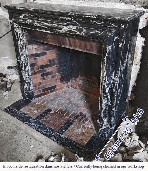 Louis XIV style fireplace in Black Marquina marble Louis XIV style fireplace in Black Marquina marble-5