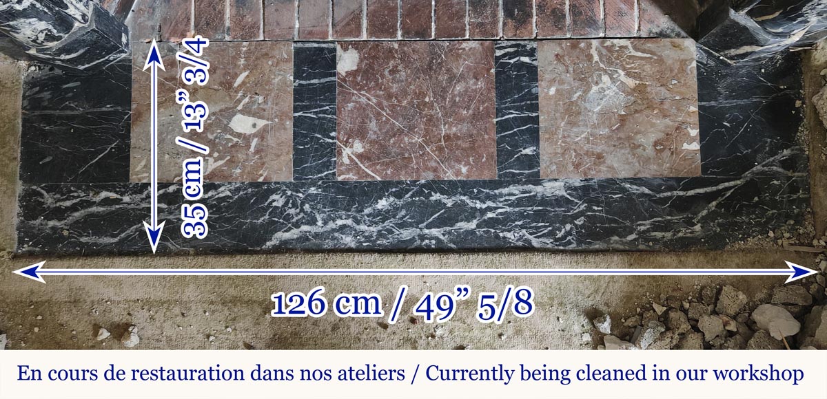 Louis XIV style fireplace in Black Marquina marble Louis XIV style fireplace in Black Marquina marble-8