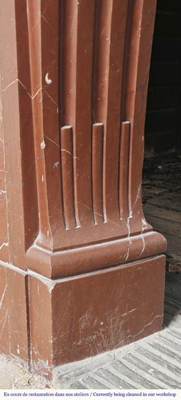 Regency style fireplace in red marble Regency style fireplace in red marble-4