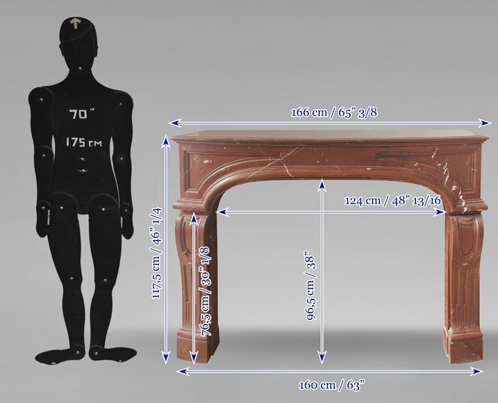 Regency style fireplace in red marble Regency style fireplace in red marble-8