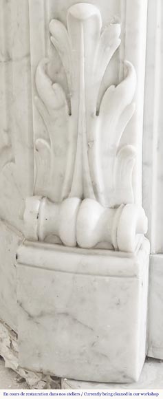 Louis XV style fireplace in Carrara marble Louis XV style fireplace in Carrara marble-6