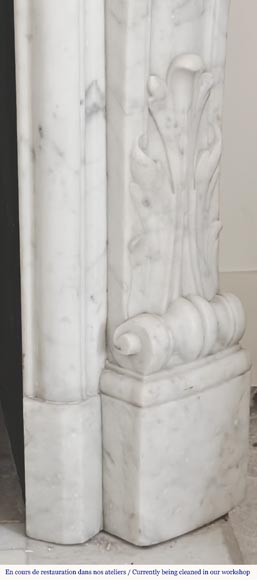 Louis XV style fireplace in Carrara marble Louis XV style fireplace in Carrara marble-9