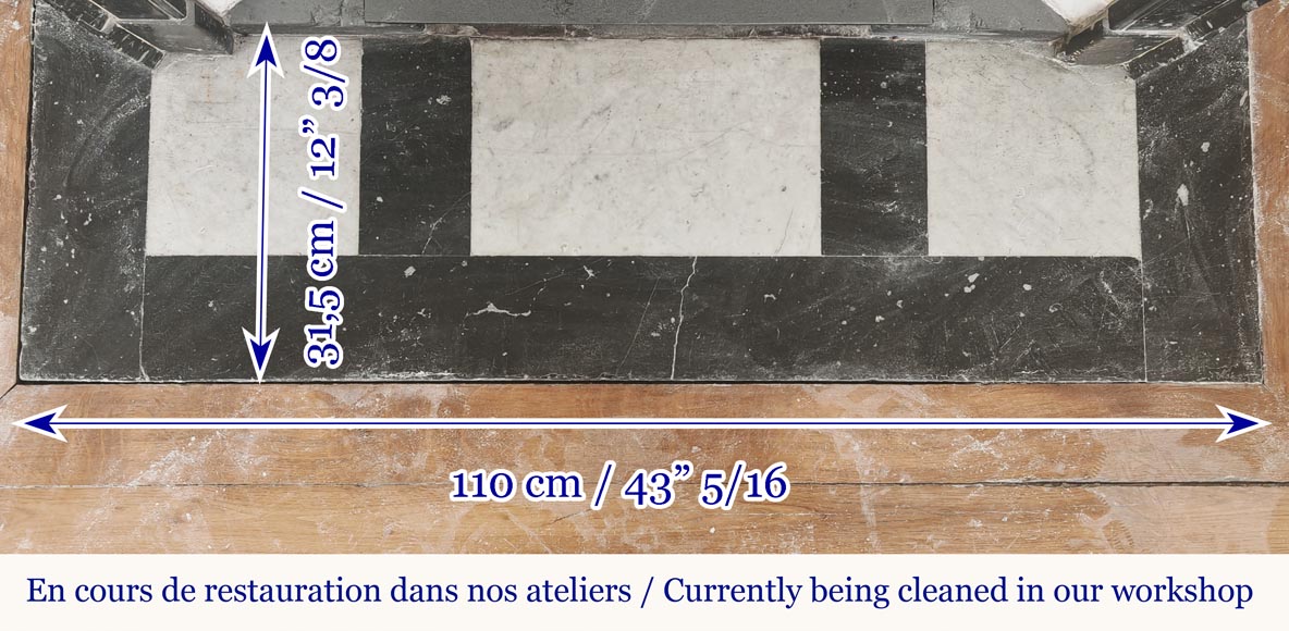 Louis XV style fireplace, Pompadour model, in speckled black marble Louis XV style fireplace, Pompadour model, in speckled black marble-8