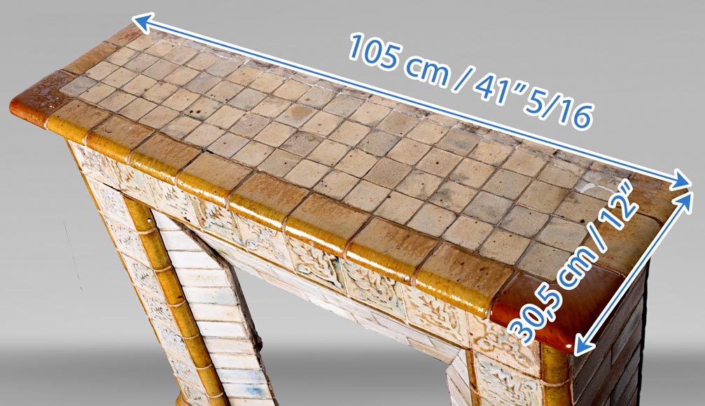 Glazed stoneware fireplace, signed “Grès de Bigot”, circa 1895 Glazed stoneware fireplace, signed “Grès de Bigot”, circa 1895-9