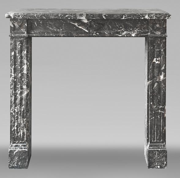 Louis XVI period fireplace in Saint Anne grey marble Louis XVI period fireplace in Saint Anne grey marble-0