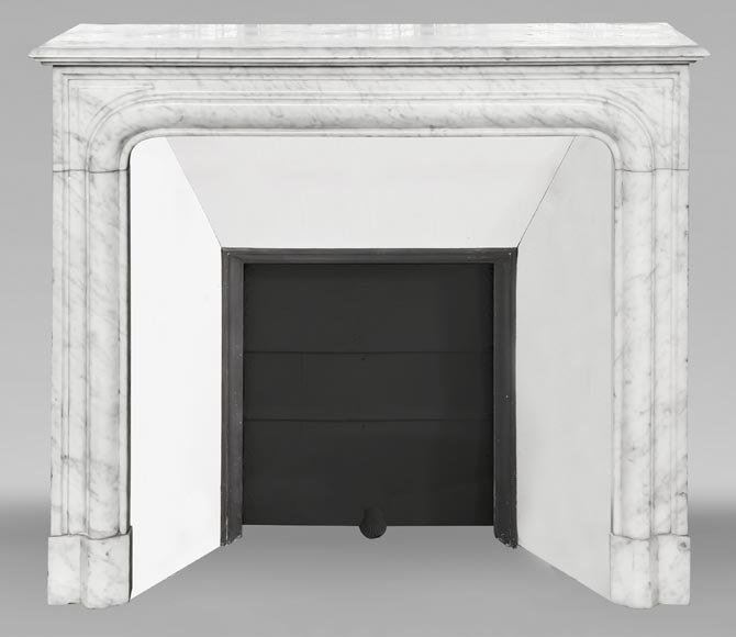 Louis XIV style fireplace in Carrara marble Louis XIV style fireplace in Carrara marble-0