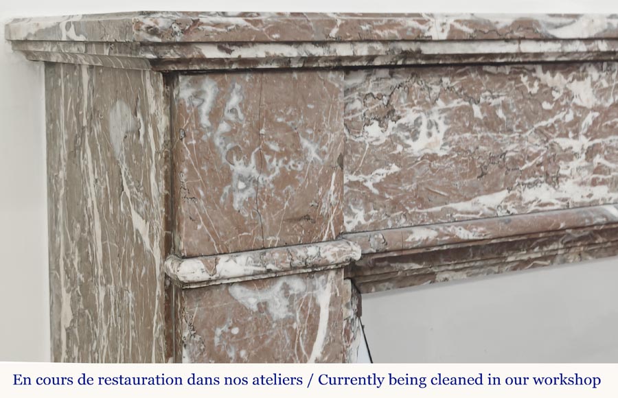 Louis XVI style fireplace in Northern Red marble Louis XVI style fireplace in Northern Red marble-3