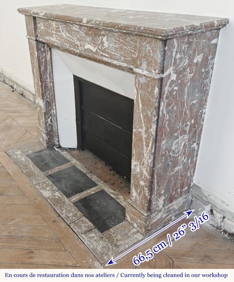 Louis XVI style fireplace in Northern Red marble Louis XVI style fireplace in Northern Red marble-5