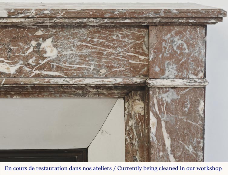 Louis XVI style fireplace in Northern Red marble Louis XVI style fireplace in Northern Red marble-6