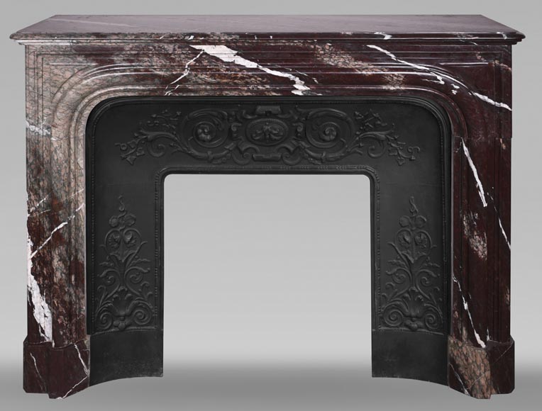 Louis XIV style fireplace in Campan Rubané marble Louis XIV style fireplace in Campan Rubané marble-0