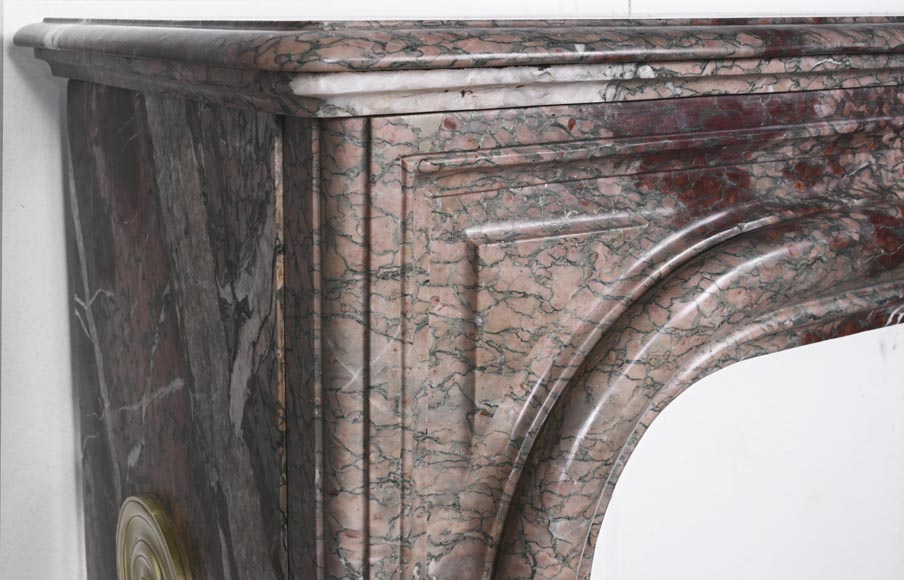 Louis XIV style fireplace in Campan Rubané marble Louis XIV style fireplace in Campan Rubané marble-3