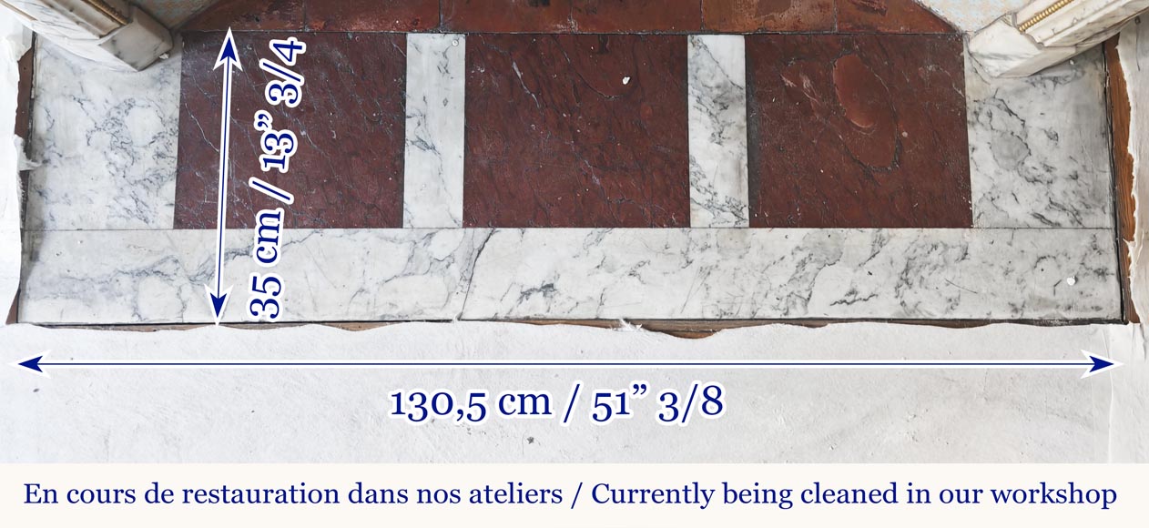 Louis XVI style fireplace in Arabescato marble, with bronze decoration Louis XVI style fireplace in Arabescato marble, with bronze decoration-9