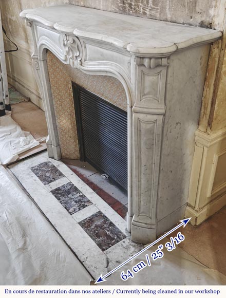Louis XV style fireplace in Carrara marble Louis XV style fireplace in Carrara marble-5