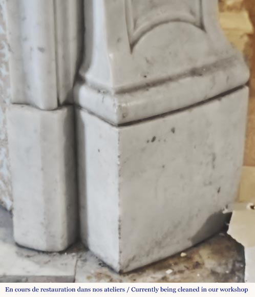 Louis XV style fireplace in Carrara marble Louis XV style fireplace in Carrara marble-7