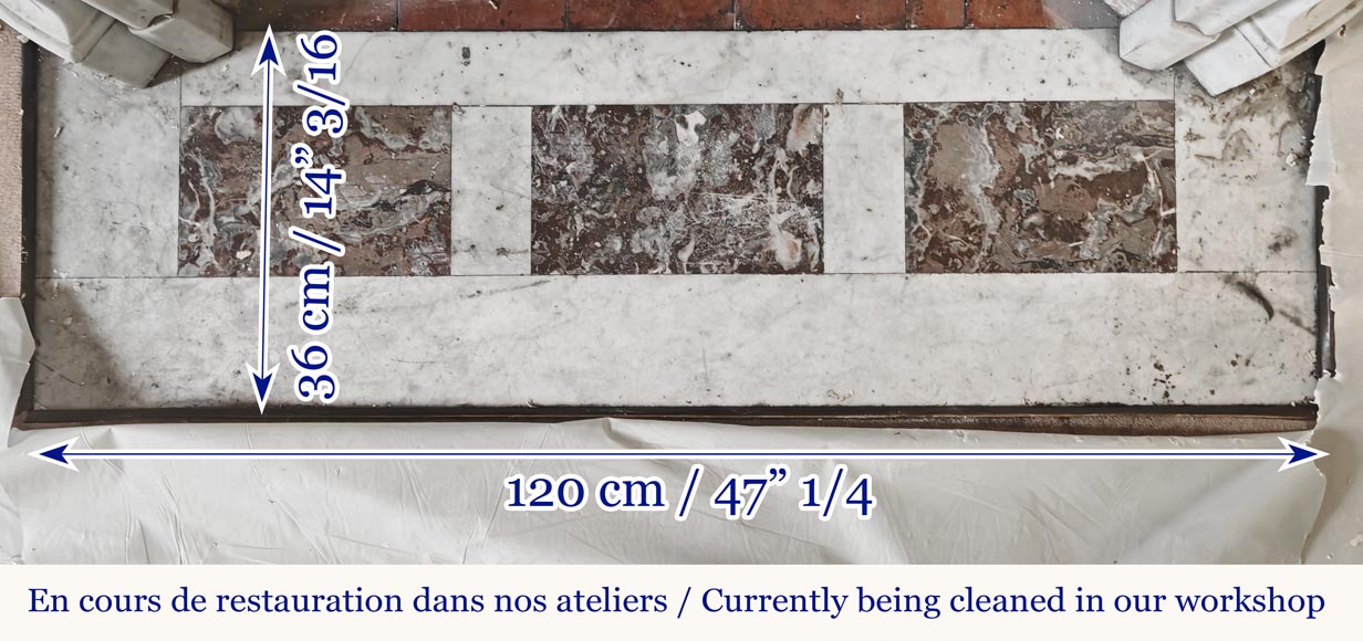 Louis XV style fireplace in Carrara marble Louis XV style fireplace in Carrara marble-8