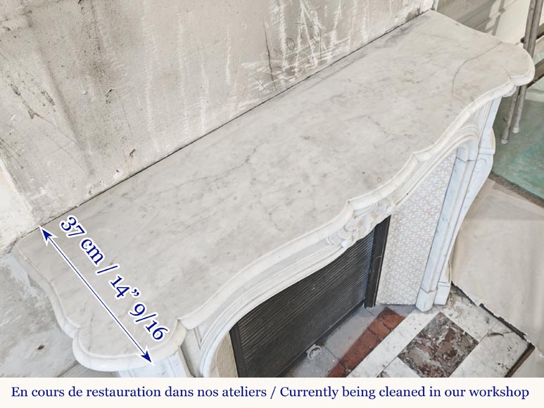 Louis XV style fireplace in Carrara marble Louis XV style fireplace in Carrara marble-9