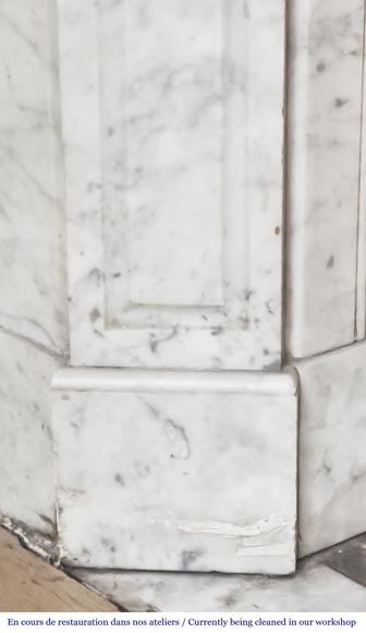 Louis XV style Pompadour model fireplace in Carrara marble Louis XV style Pompadour model fireplace in Carrara marble-4