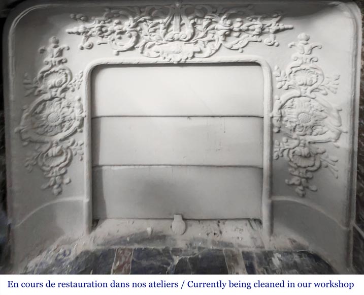 Louis XIV style fireplace with molding, in Royal Red marble Louis XIV style fireplace with molding, in Royal Red marble-9