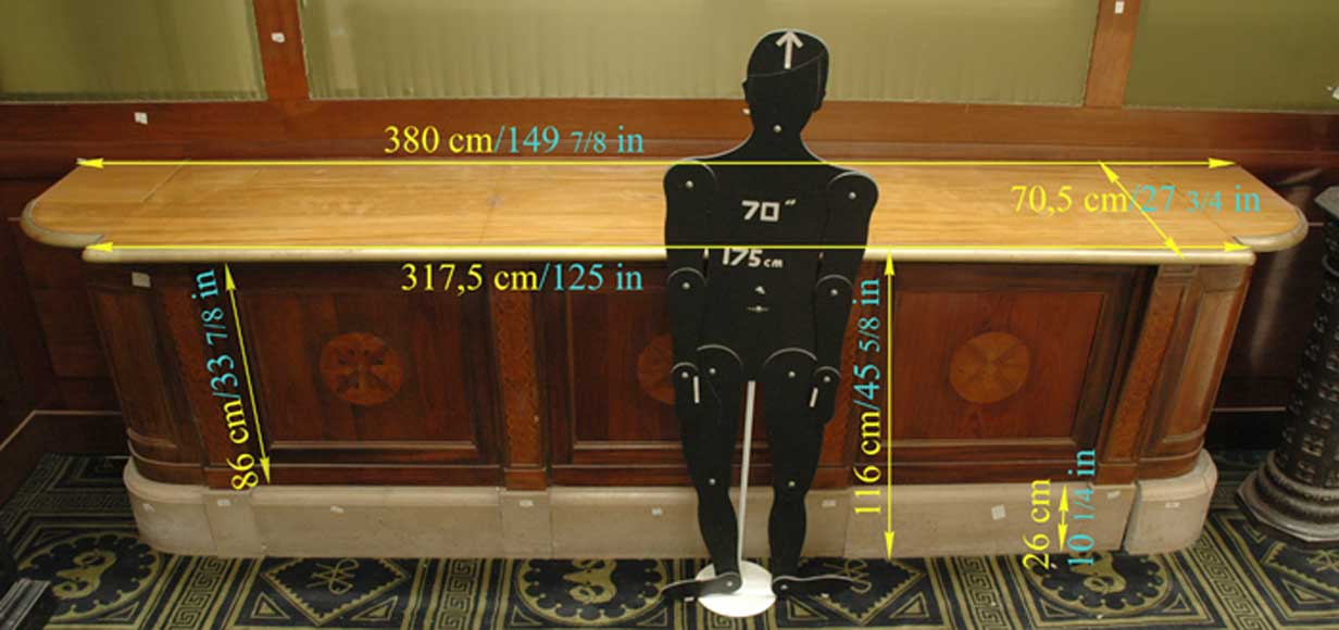 Antique bank counter. Antique bank counter.-9