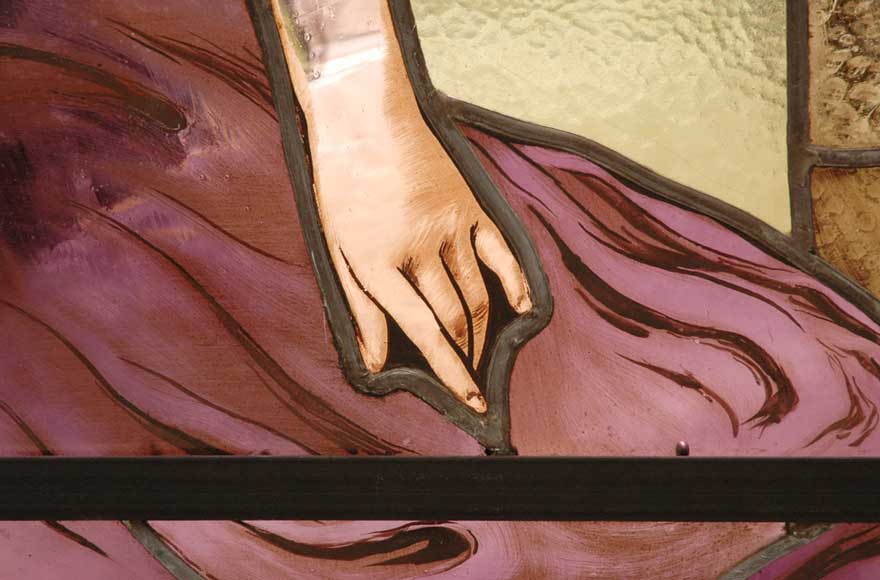 Stained glass window, painted by Thomas from Valence, 1915 Stained glass window, painted by Thomas from Valence, 1915-5