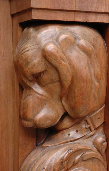 Mahogany fireplace mantel and trumeau Mahogany fireplace mantel and trumeau-8