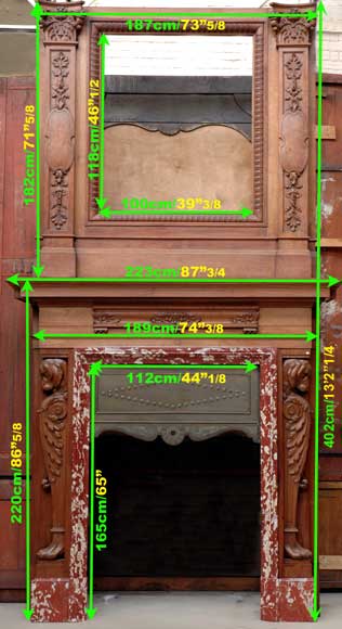 Mahogany fireplace mantel and trumeau Mahogany fireplace mantel and trumeau-18