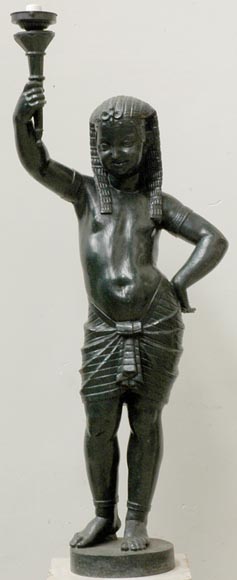 Cast iron Egytian girl torchere lamp Cast iron Egytian girl torchere lamp-0