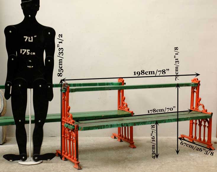 Pair of Gothic Benchs from 1860 Pair of Gothic Benchs from 1860-6