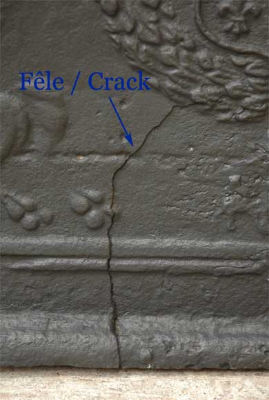 Antique cast iron fireback with France and Navarra coat of arms dated 1613 Antique cast iron fireback with France and Navarra coat of arms dated 1613-4