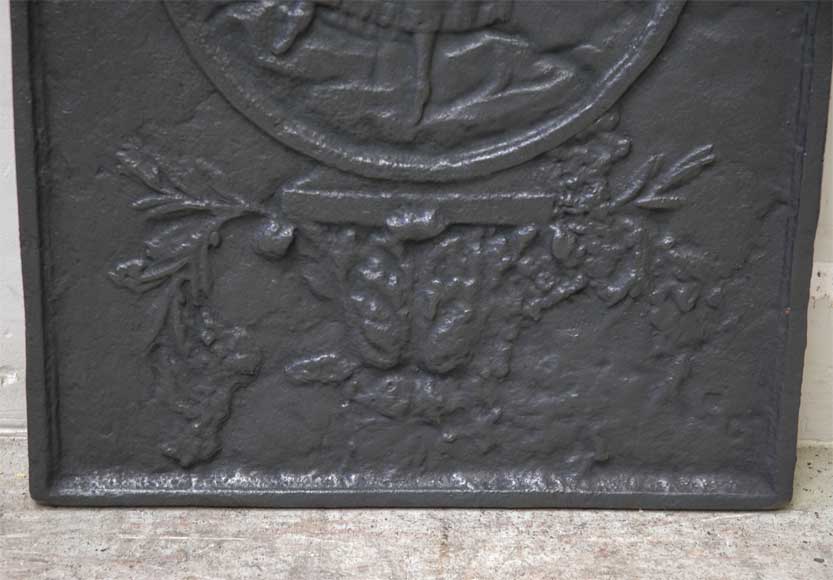 Antique cast iron fireback with a dancer Antique cast iron fireback with a dancer-3