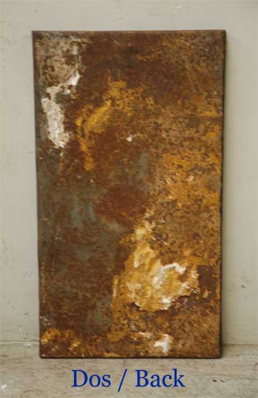 Antique cast iron fireback with a dancer Antique cast iron fireback with a dancer-4