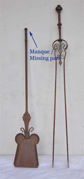 Fireplaces' accessories : plier and shovel with geometrical decoration Fireplaces' accessories : plier and shovel with geometrical decoration-5