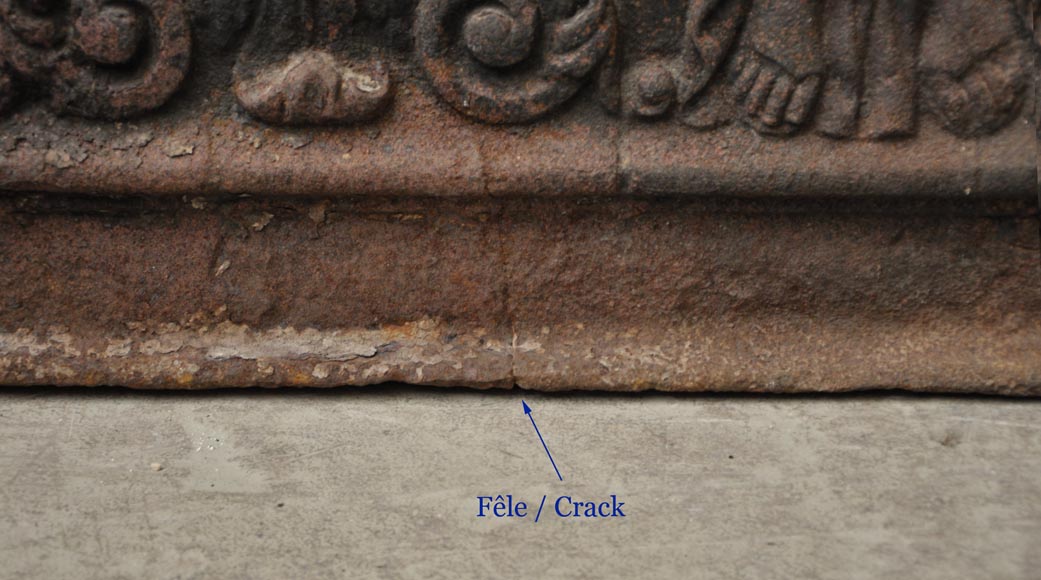 Big antique fireback with jansenist decoration Big antique fireback with jansenist decoration-10