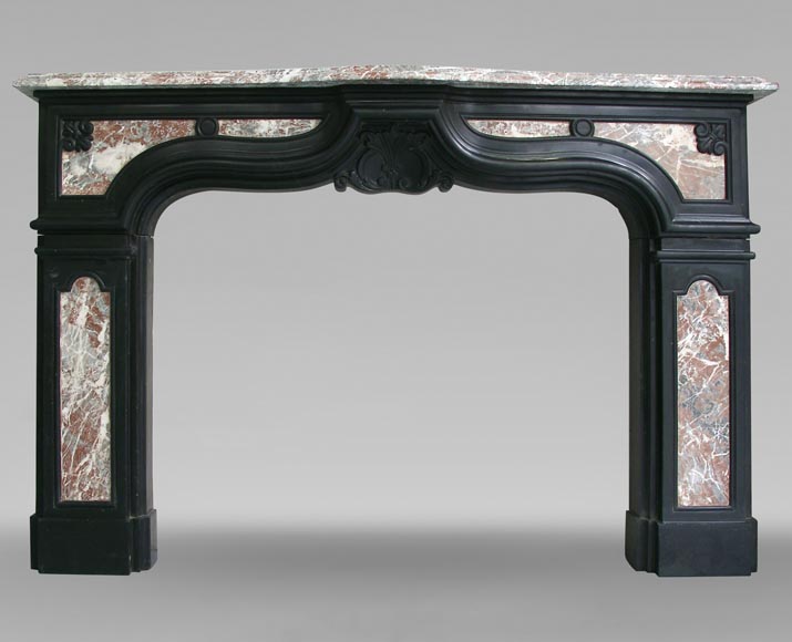 18th century fireplace mantel in two colors of marble-0