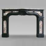 18th century fireplace mantel in two colors of marble