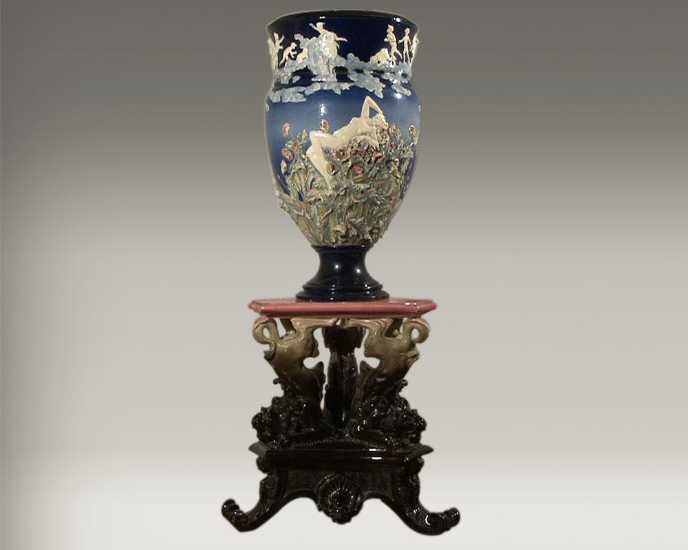 CARRIER BELLEUSE Louis Robert, Extraordinary vase with Urania , science allegory.-0