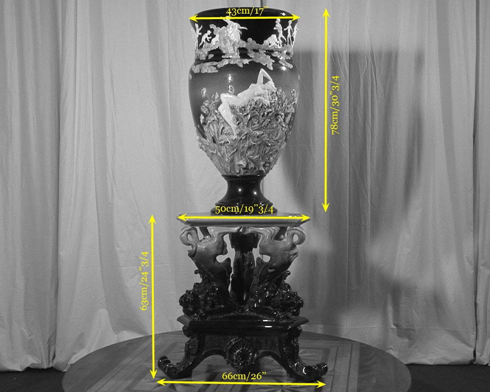 CARRIER BELLEUSE Louis Robert, Extraordinary vase with Urania , science allegory.-4