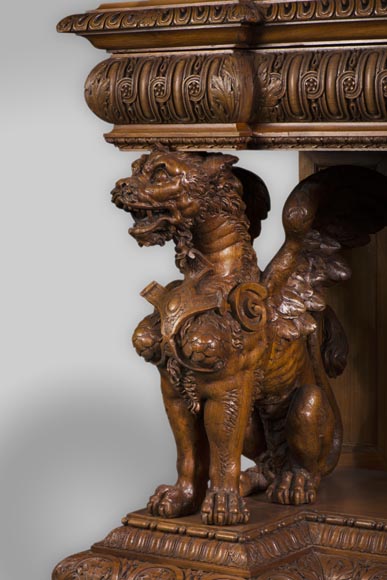The side table coming from an exceptional furniture set realized by Moses  Michelangelo Guggenheim for the Palazzo Papadopoli in Venice, Italy -  Antique Dining Room Sets